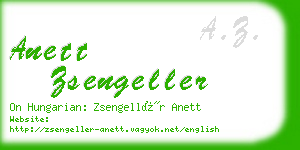 anett zsengeller business card